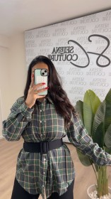 قميص كاروهات صوف خفيف