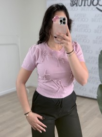 بلوزة صوف نص كم